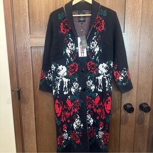 Vertigo Paris Black Floral Cardigan Jacket